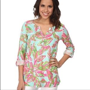Lilly Pulitzer Dorothy Henley Top in In the Vias Size M